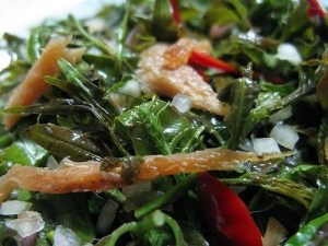 Món gỏi sầu đâu rất đắng. Chỉ có những người có gu rất đắng mới ăn thấy ngon.