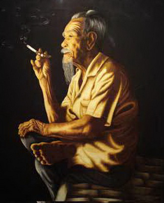 Bố không khóc, cũng không nói gì! Qua hàng xóm xin ít bông băng. Lòng ông như xát muối!