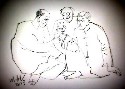 Huynh đệ tương phùng ba chén rượu, Huynh đệ luận đạo hai tách trà