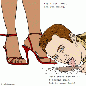 95% các ông và 85% các bà trong tổng số 500 người được hỏi cho biết thỉnh thoảng cũng "lượm lên ăn như thường"